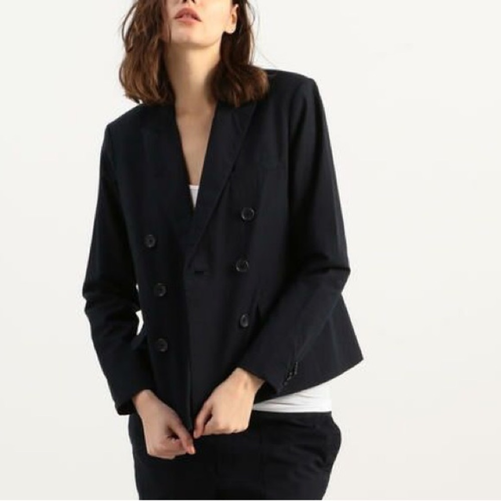 James Perse Slub Cotton Double Breasted Jacket